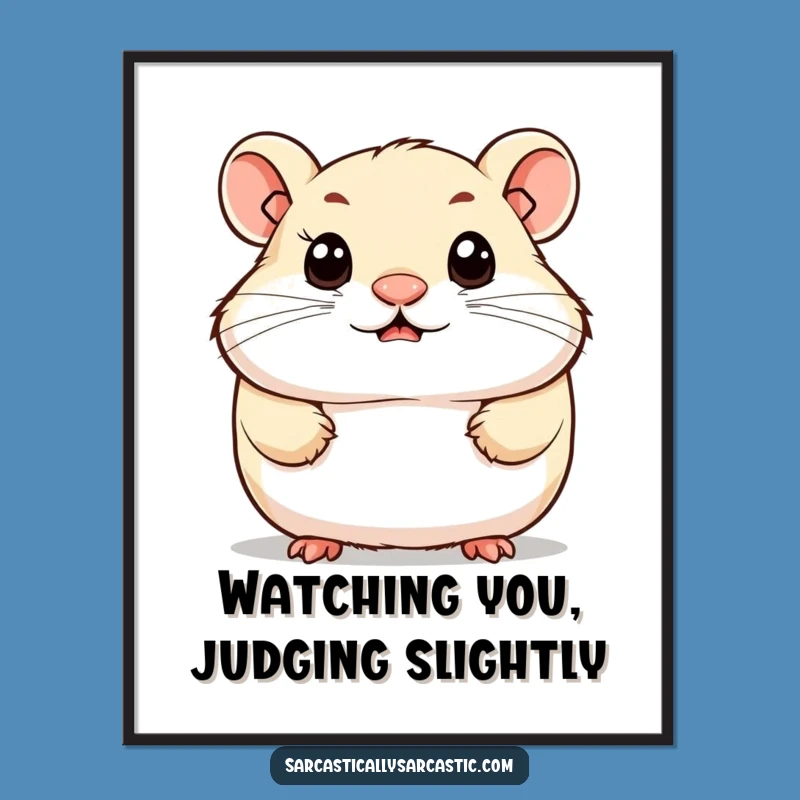 Funny Hamster Smirk Poster: Adorable Wit for Your Walls - A Charming Funny Decor Gift