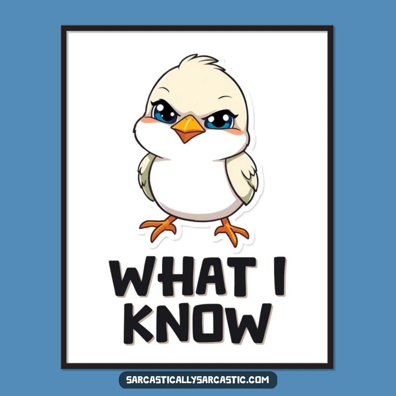 Funny Sly Bird Poster: Add a Dash of Knowing Humor to Your Walls!