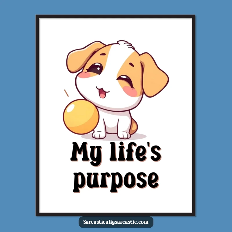 Funny Dog Eye Roll Art Print - Playful Pup Poster for Dog Lover Decor