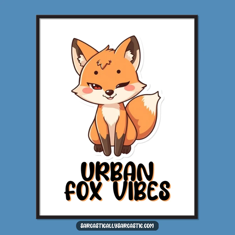 Funny Sly Fox Poster: Artistic Character's Wit, a Quirky Funny Gift