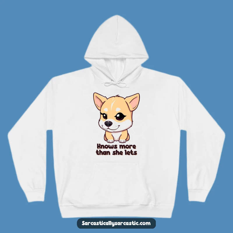 Funny Dog Wink Hoodie: Cozy Smirking Pup's Warm Graphic Hoodie
