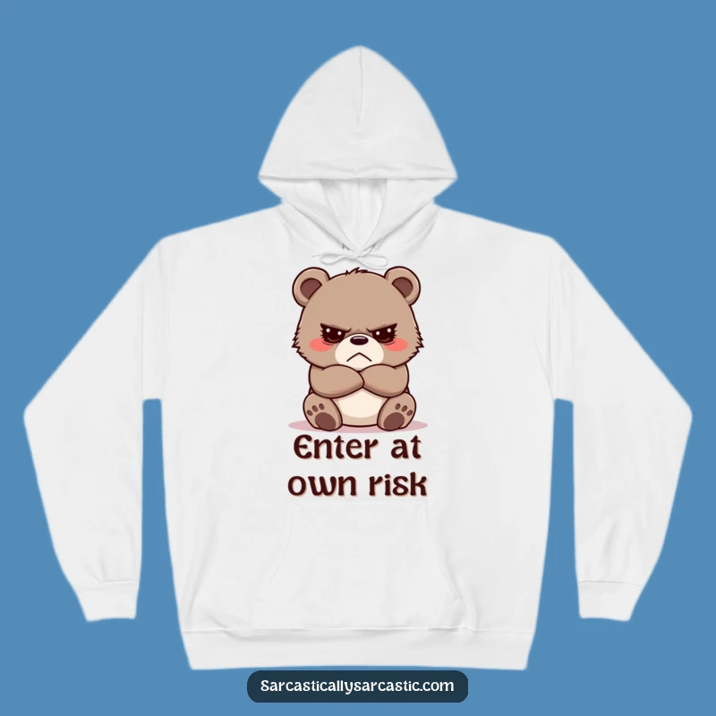 Funny Grumpy Bear Cub Hoodie - Cozy Crossed Arms Sweatshirt, Perfect Gift