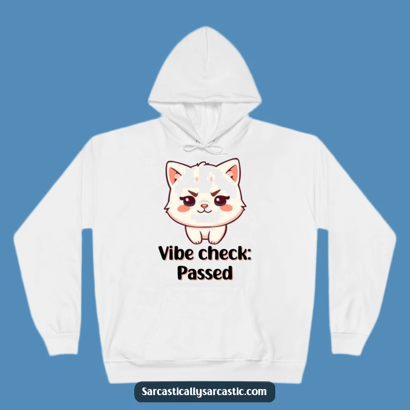 Funny Kawaii Cat Hoodie: Cozy Sassy Eyebrow Smirk, Ultimate Warm Funny Gift