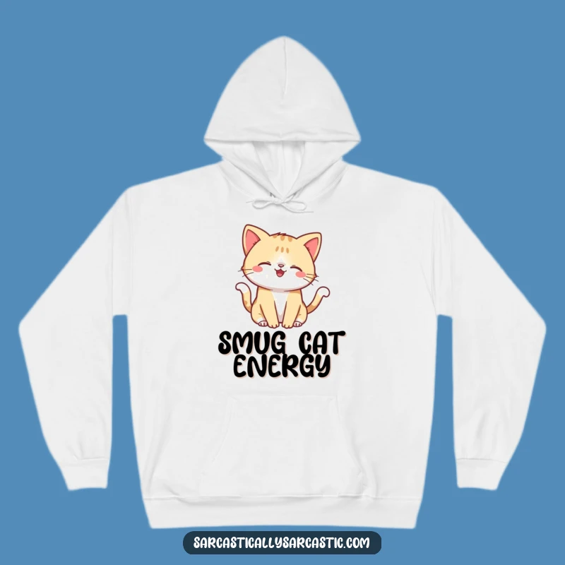 Funny Kawaii Cat Smirk Hoodie - Cozy Comfort with a Hint of Mischief