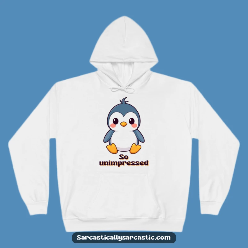 Funny Kawaii Penguin Hoodie: Cozy Straight Face, The Perfect Funny Gift for Chill Vibes