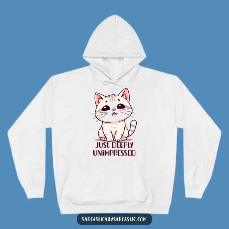 Funny Kawaii Cat Sigh Hoodie: Cozy and Hilarious Gift for Cat Enthusiasts