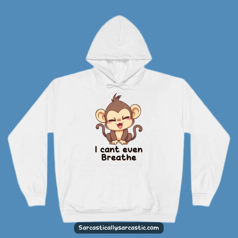 Kawaii Monkey Eye Roll Hoodie, Cozy Sarcastic Funny Gift