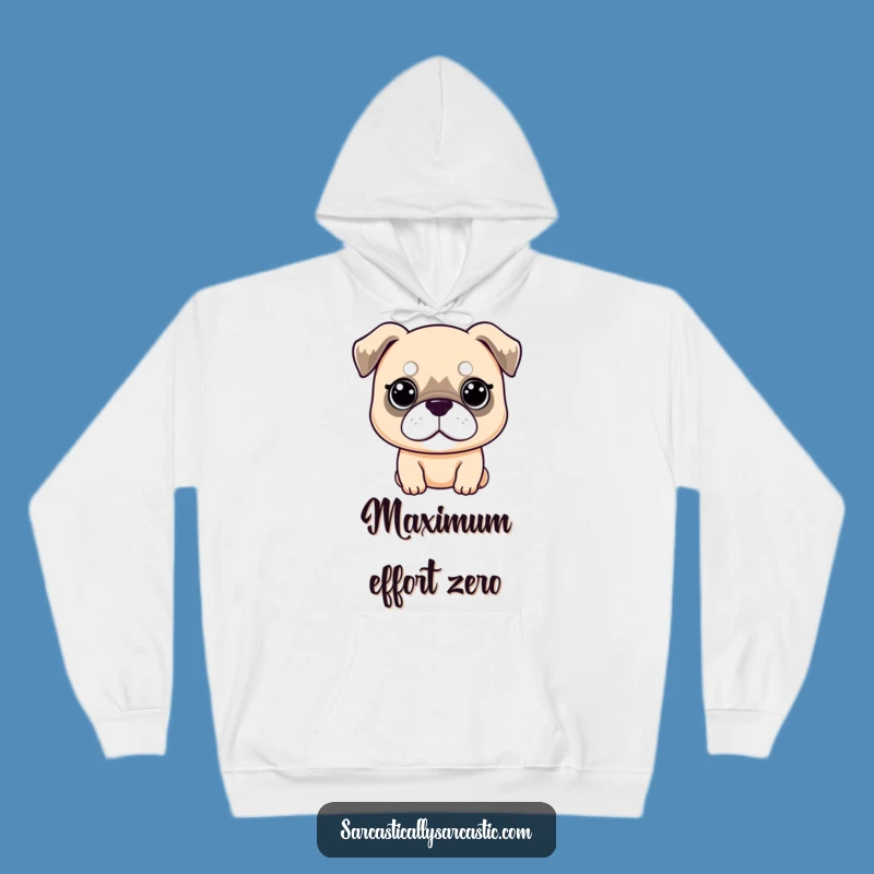 Funny Deadpan Dog Hoodie: Kawaii Canine Cozy Unamused Comfort, Excellent Funny Gift!