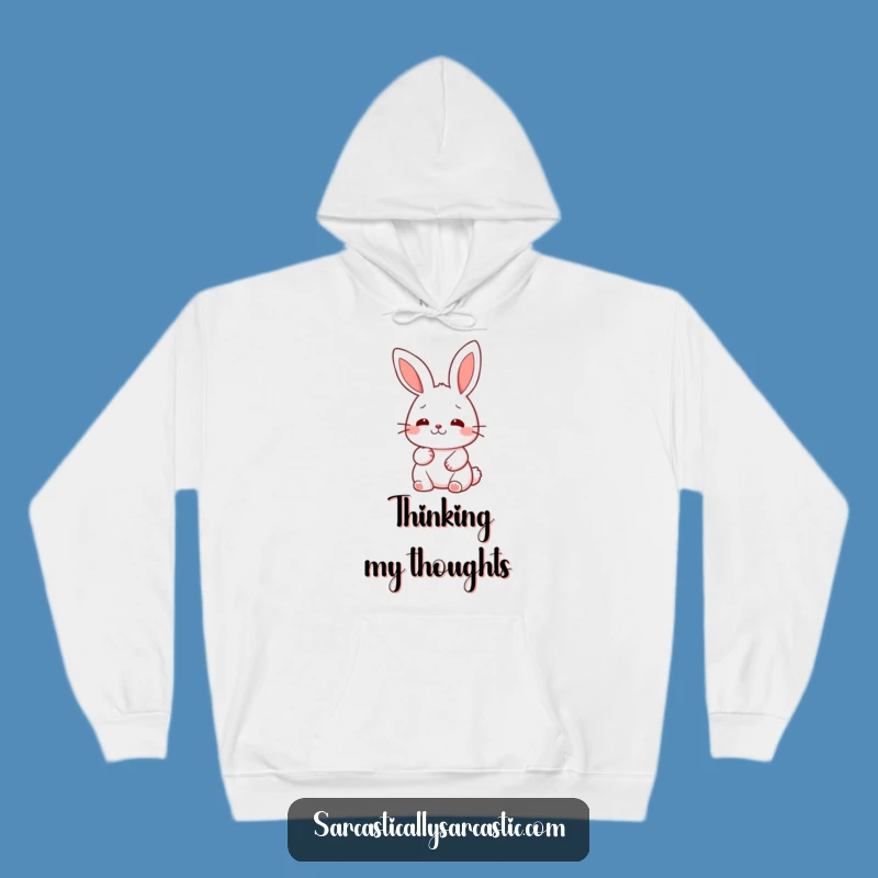 Funny Kawaii Rabbit Nod Hoodie: Cozy Contemplation, Perfect Gift