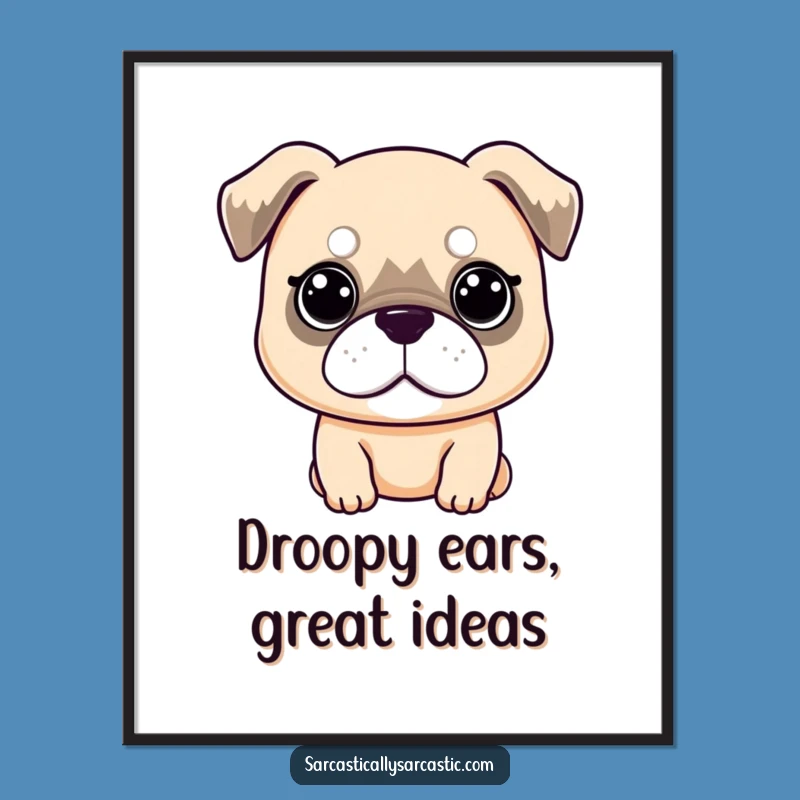 Funny Free Printable Wall Art: Deadpan Kawaii Dog Decor Downloadable Art