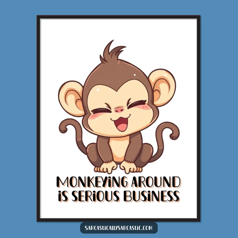 Funny Free Printable Wall Art: Dramatic Eye Roll Monkey Downloadable Decor