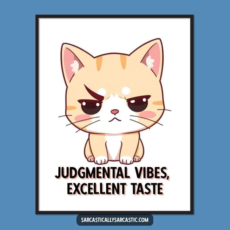 Add attitude to your walls with this Free Printable Art. Print at Home for a dose of feline judgment wherever you look.