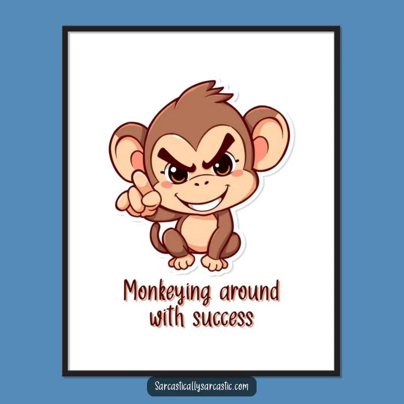 Mischievous Monkey Art: Funny Free Printable Downloadable Wall Art with a Cheeky Grin