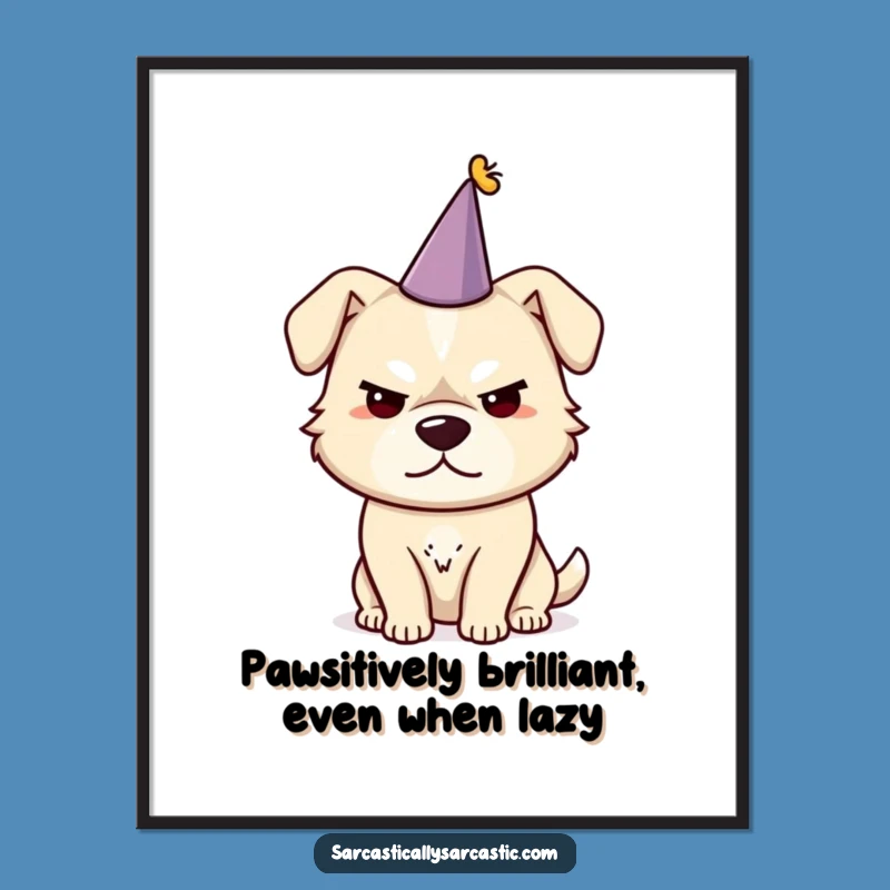 Free Printable Wall Art: Sarcastic Dog's Smirking Party Portrait