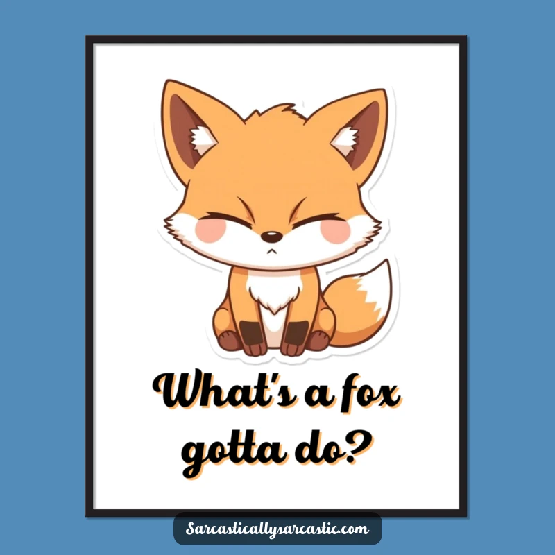 Funny Free Printable Wall Art: Sly Fox Winking Downloadable Art