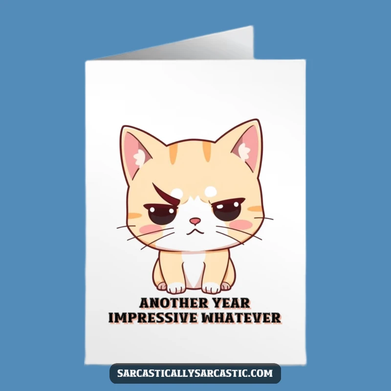 Free Printable Unimpressed Cat Card: Hilarious Birthday Downloadable Gift