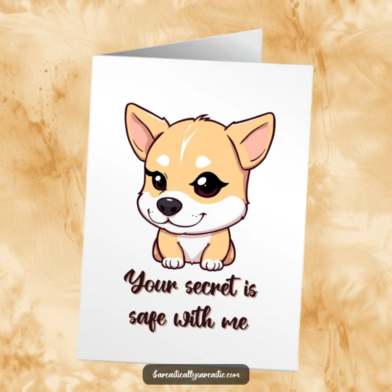 Funny Free Printable Birthday Card featuring a dog with a knowing smirk winking its eye.