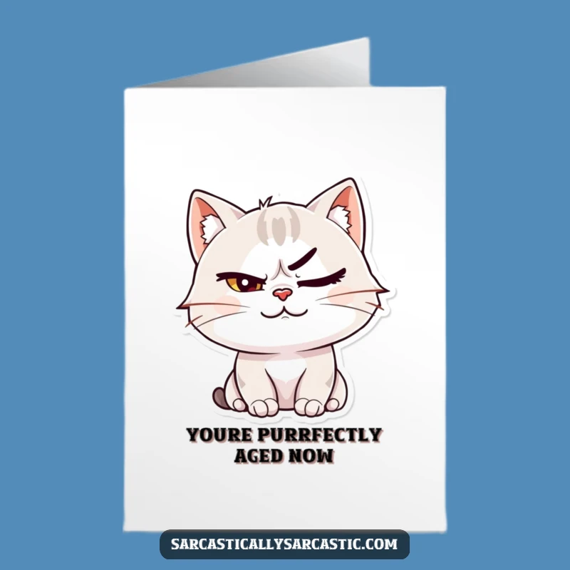 Free Printable Cat Birthday Card: Smug Cat's Birthday Wishes for a Funny Gift