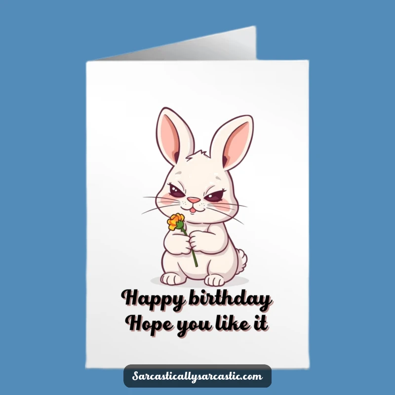 Mischievous Free Printable Birthday Card: Sly Rabbit - Quirky Downloadable Fun!