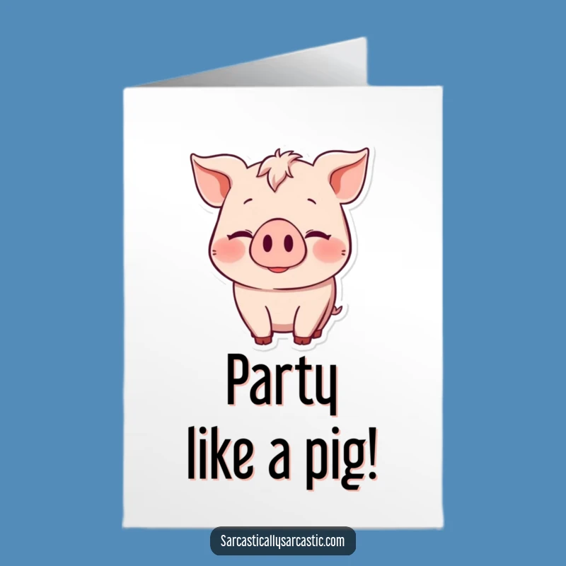 Knowing Pig Birthday Card: Free Printable Funny Downloadable Gift for Sneaky Celebrations