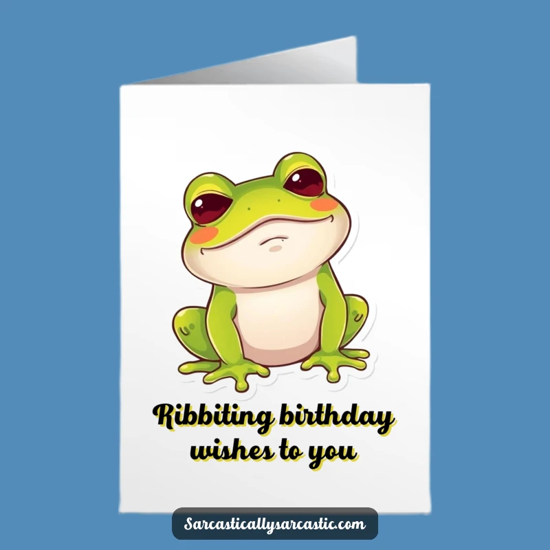 Free Printable Birthday Card: Amused Frog Chuckle Downloadable Greeting Gift