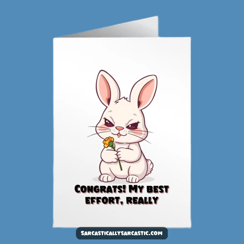 Congratulate them with a touch of sly humor using this free printable card. Print at home for a delightfully unexpected message.