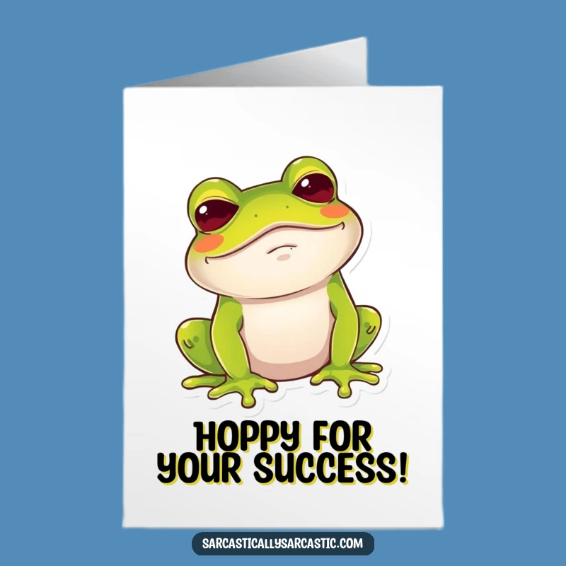 Free Printable Congrats Card: Amused Frog Chuckle Downloadable Greeting Gift