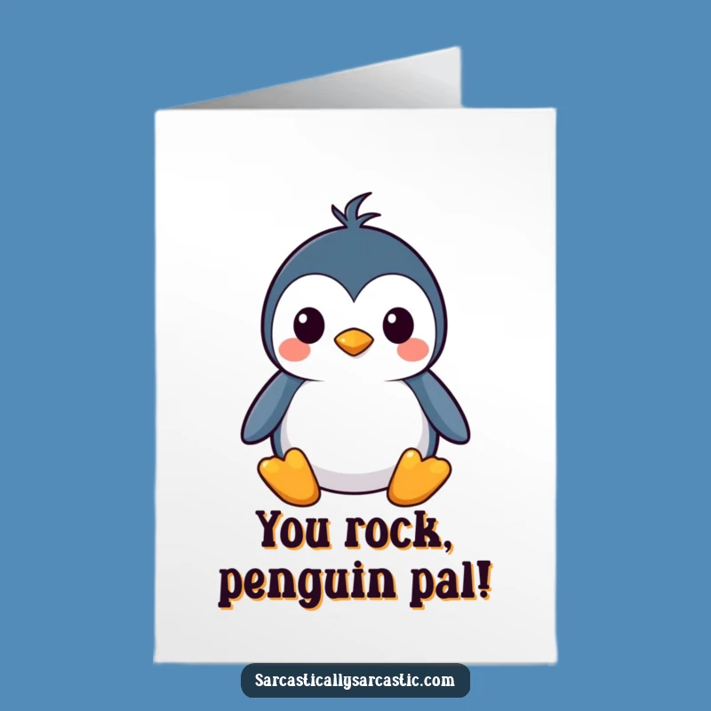 Free Printable Penguin Congrats Card - Straight-Faced Kawaii Penguin Downloadable Gift