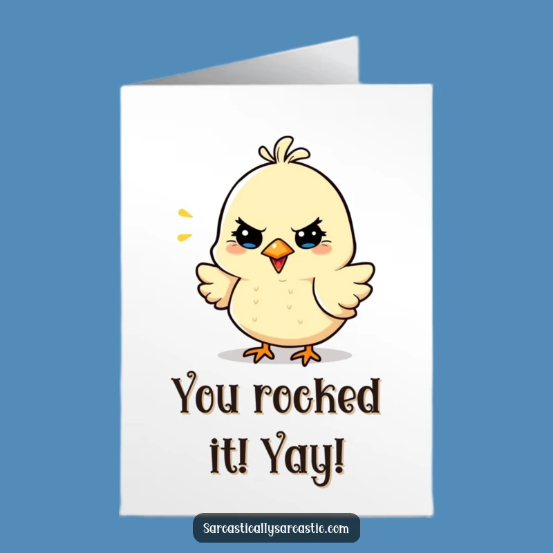 Free Printable Sarcastic Bird Congrats Card - Witty Downloadable Gift for Winners!