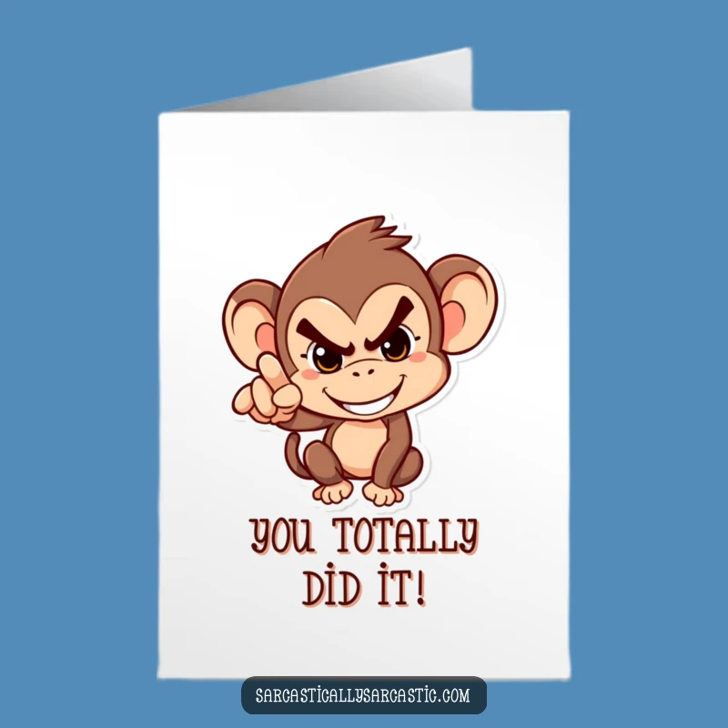 Mischievous Monkey Congrats Card: Free Printable Funny Downloadable Gift for Suspect Success