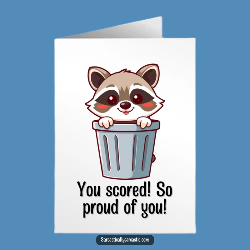 Free Printable Raccoon Congrats Card: Mischievous Downloadable for Your Clever Haul!