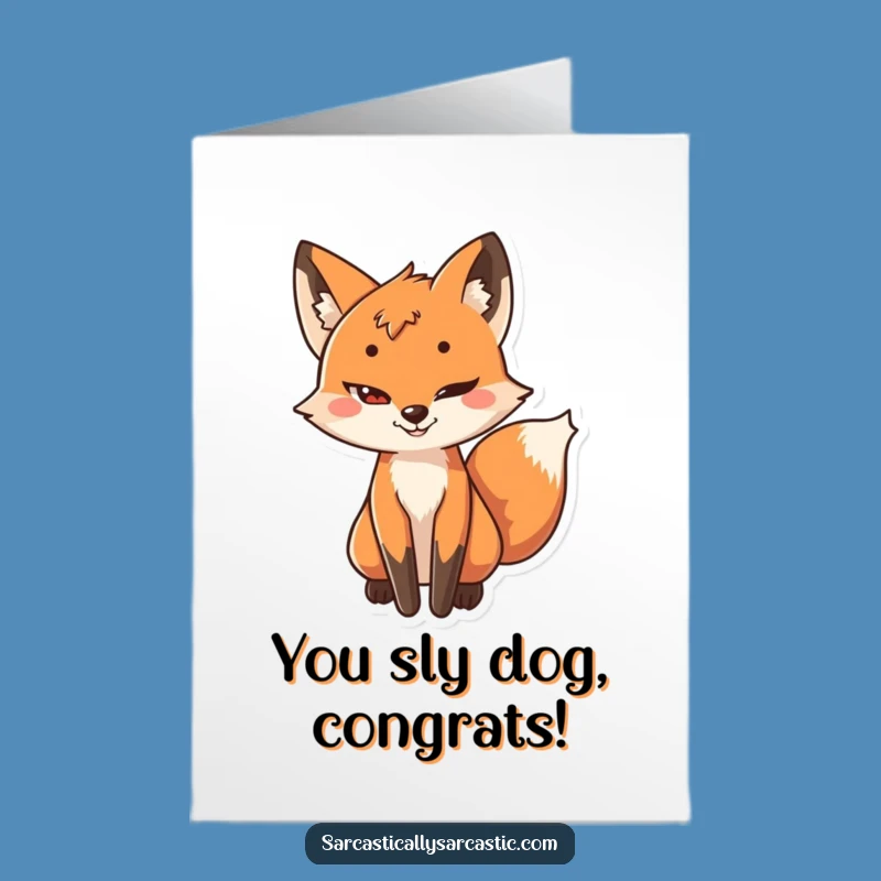 Free Printable Congrats Card: Sly Fox Character - Clever Downloadable Surprise!