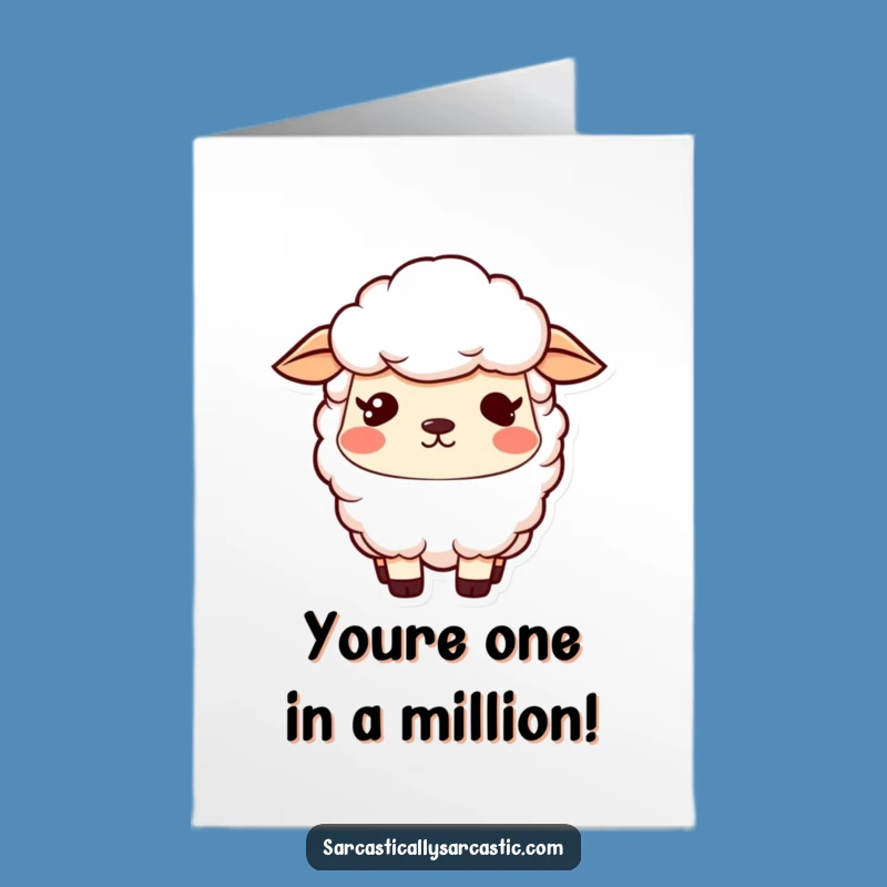 Free Printable Sheep Congrats Card - Smirking Kawaii Sheep Downloadable Gift