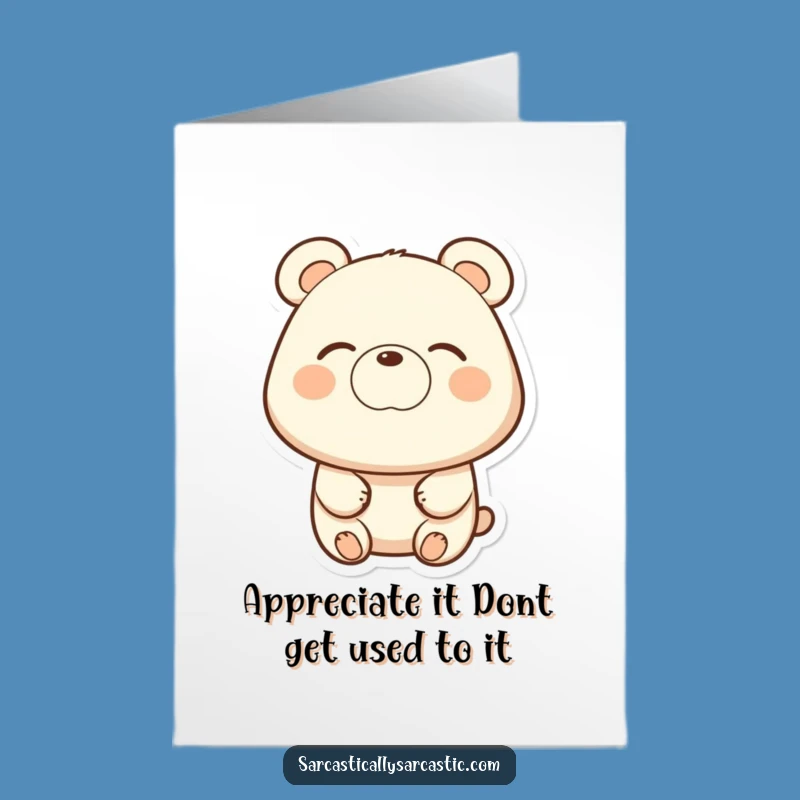 Free Printable Thank You Card: Bear's Eye-Roll for Sincere Thanks