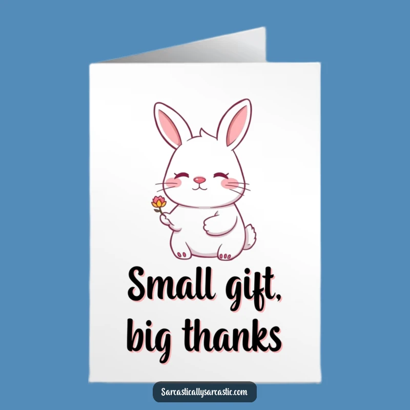 Free Printable Rabbit Thank You Card: Sweet Flower Funny Downloadable Gift
