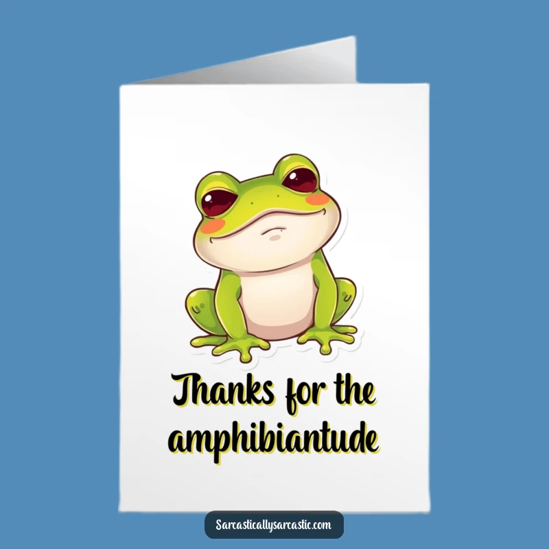 Free Printable Thank You Card: Amused Frog Chuckle Downloadable Gift