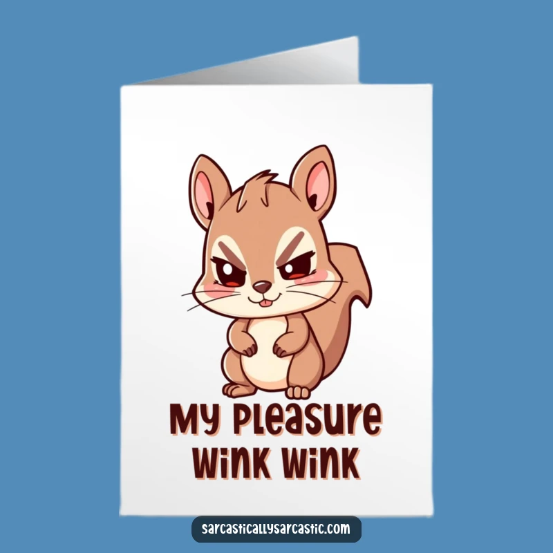 Free Printable Thank You Card: Sly Squirrel Wink Funny Downloadable Gratitude