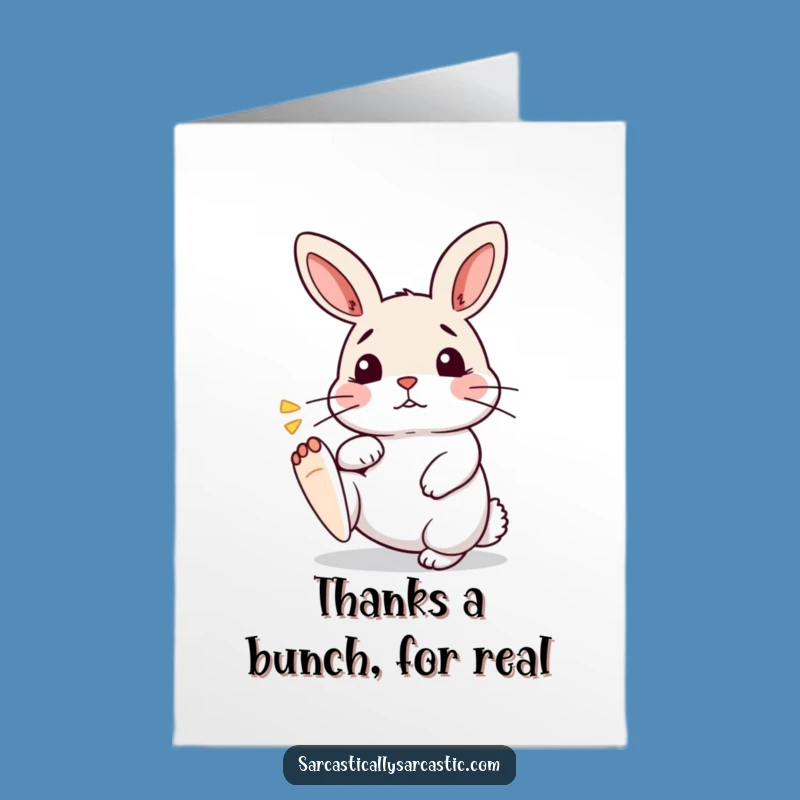 Free Printable Thank You Card: Impatient Kawaii Rabbit's Funny Downloadable Gratitude