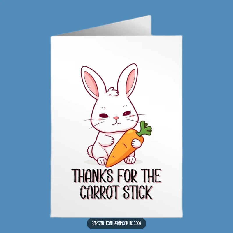 Free Printable Thank You Card: Skeptical Rabbit Carrot Downloadable Gift