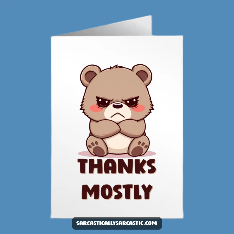 Free Printable Grumpy Bear Thank You Card - Adorable Downloadable Gift for Appreciation!
