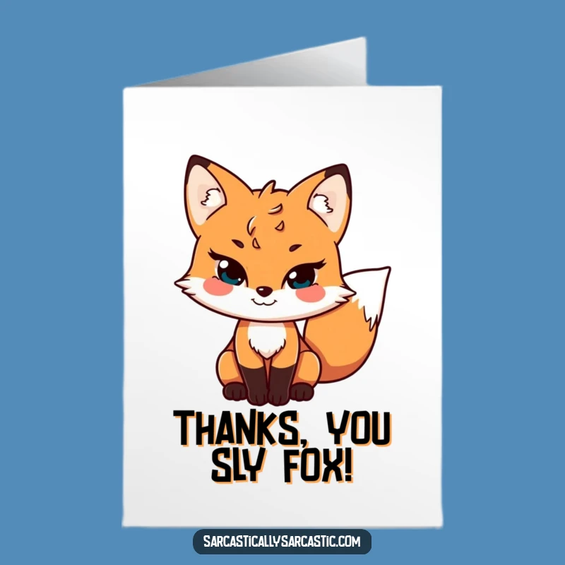 Free Printable Fox Thank You Card: Cheeky Downloadable Gift