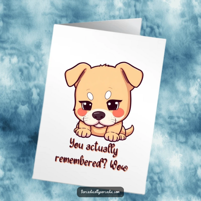 Funny Free Printable Thank You Card featuring a dog with a knowing, amused, one-eyebrow raise, a funny way to say thanks.