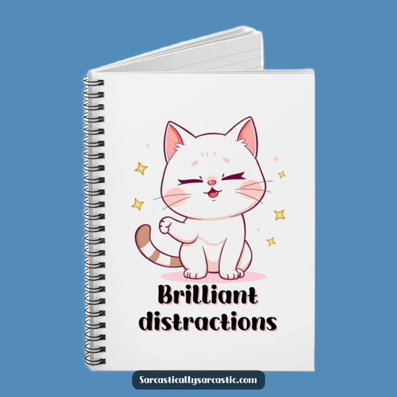 Funny Cat Notebook - Mischievous Wink Sparkle Journal Gift