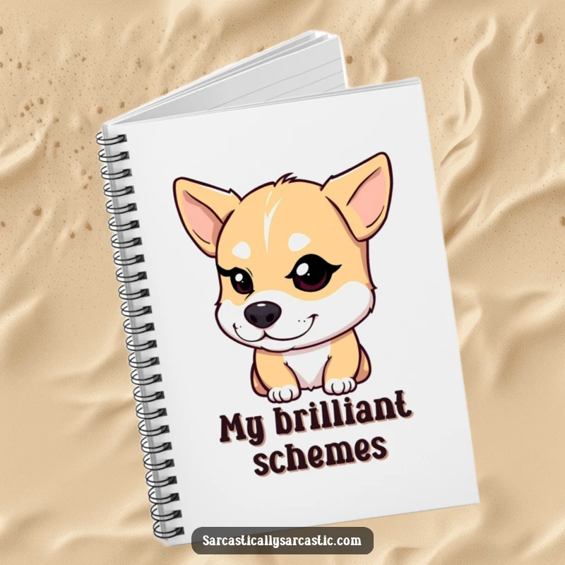 Funny Dog Notebook: A dog with a knowing smirk winks one eye, ideal for jotting down funny thoughts.