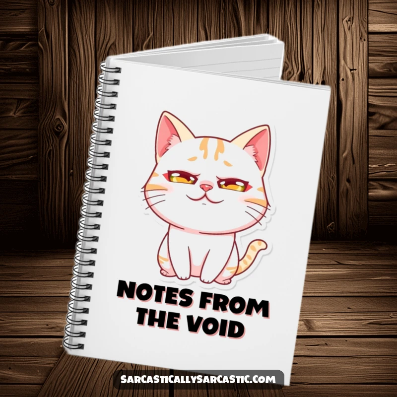 Funny Kawaii Cat Rolling Eyes Notebook with a cute cat character performing a hilariously exaggerated eye-roll, ideal for journaling.
