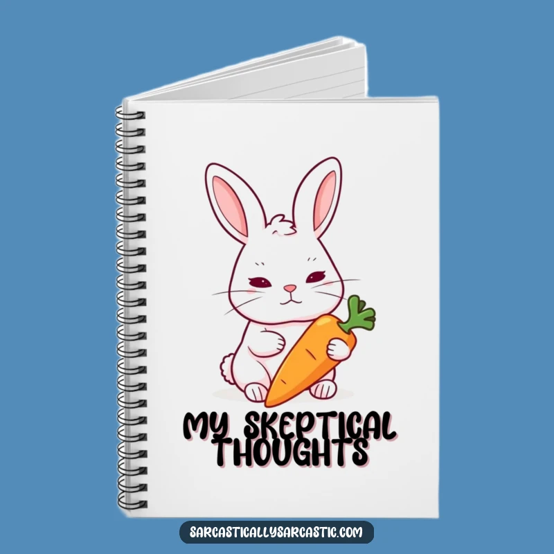 Funny Skeptical Rabbit Notebook: Eyebrow Raised Journal for Doubts