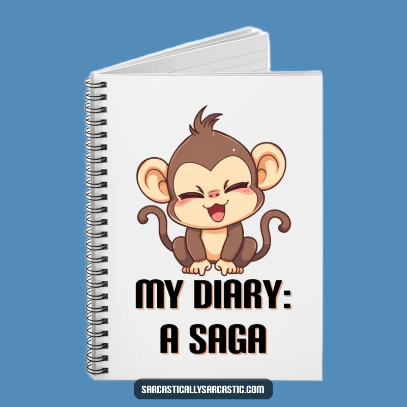 Kawaii Monkey Eye Roll Notebook, Sarcastic Notes Funny Gift