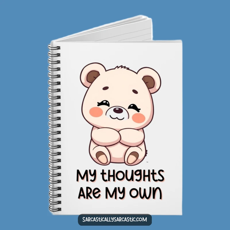 Kawaii Bear Smirk Notebook, Cute Notes with Attitude