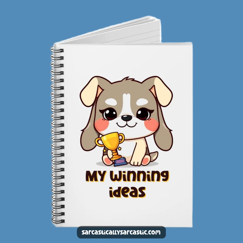 Funny Smug Dog Trophy Notebook - Victorious Journal, Perfect Funny Gift