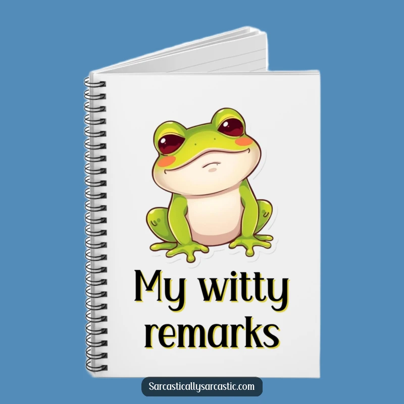 Funny Frog Chuckle Notebook: Amused Brow Raise Journal